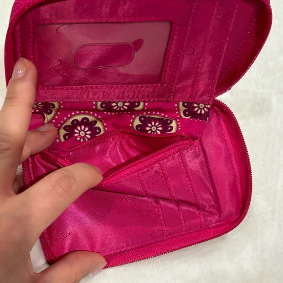 VERA BRADLEY Foldable Zip Around Wristlet Wallet Pink Very Berry Paisley Pattern - Picture 6 of 6
